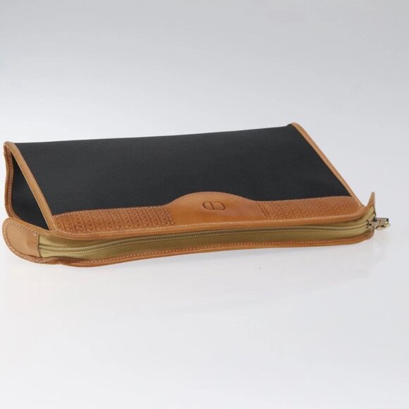 Christian Dior Clutch Bag PVC Canvas Black Brown Auth - Picture 10 of 15